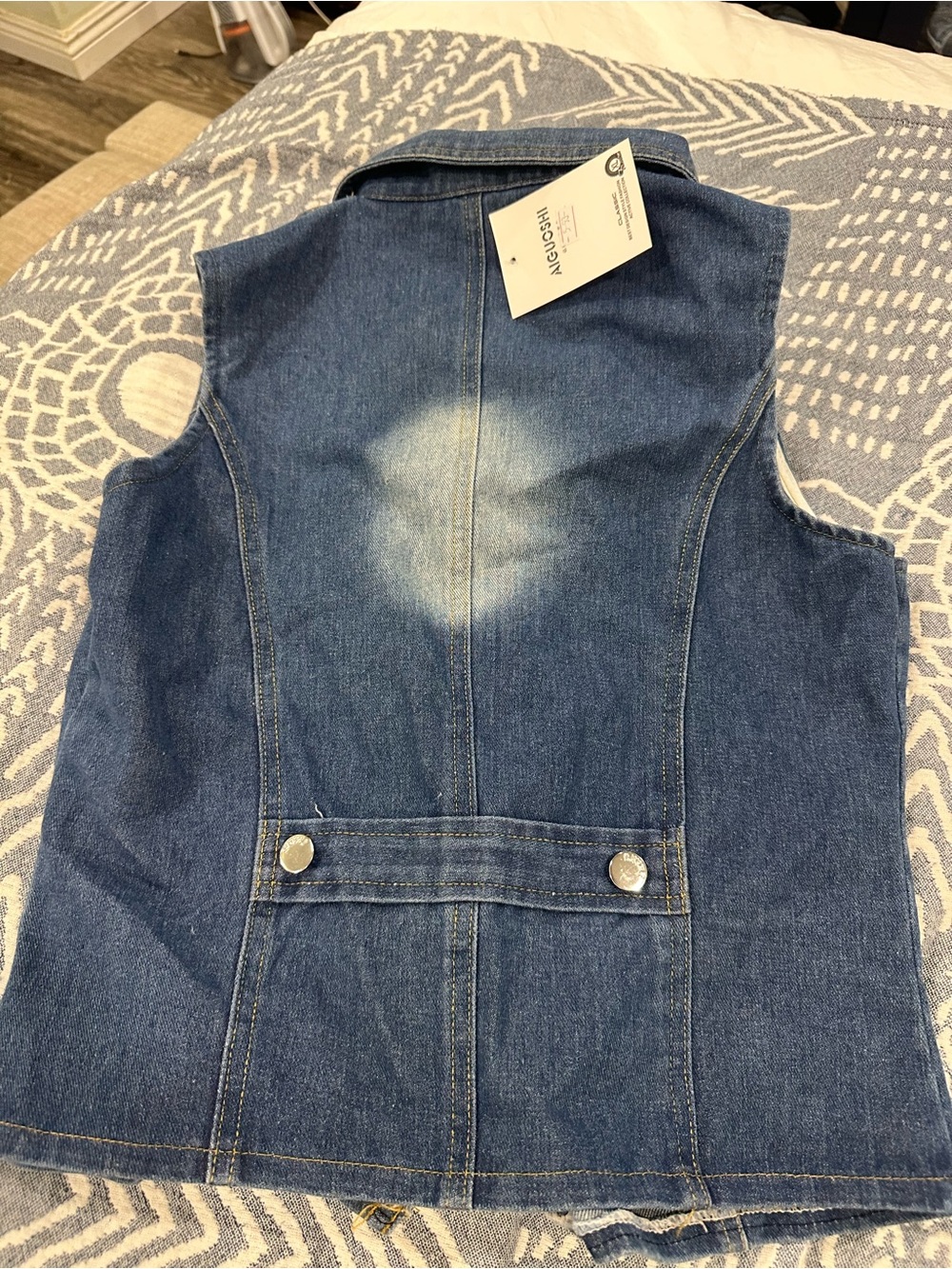 Women’s Sleeveless Denim Vest - Blue